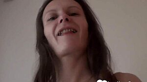 The horny teen strips and fingers herself to orgasm.