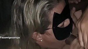 cuckold takes blonde wife to glory hole for black cocks