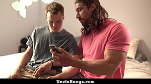 Lucky stepson learns all about gay sex from daddy in hardcore bareback session. Unclebangs shows every detail!