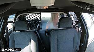 Naughty girl fucks in cop car!