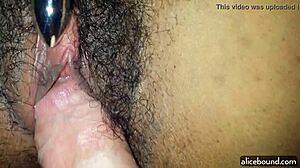 amateur latina girlfriend uses vibrator on hairy pussy in homemade pov