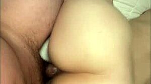 Chubby Japanese wife enjoys monster cock with husband.