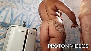 shower time with the hotwife gets steamy