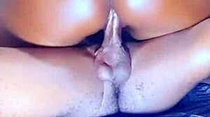 Black lover rides big cock to squirting orgasm.