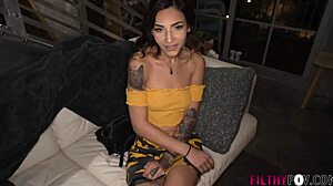 Slutty step-sister blackmailed by big dick step-bro!