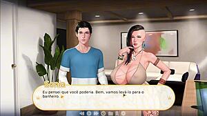 watch naughty aunt rub her giant tits on my big cock