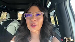 Cami Strell's Outdoor Car Fuck Leads To Massive Squirt - Waterproof Seats Save The Day