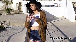 braless latina bends over for free rent, wild deal!