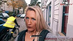 German lesbians pick up each other in real sex casting