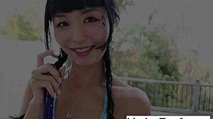 japanese superstar fucks her pussy with glass dildo! nude and masturbating to orgasm!
