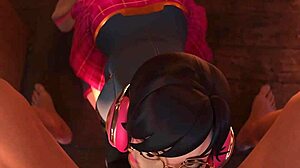 Schoolgirl d.va gets a facial after a deep throat job