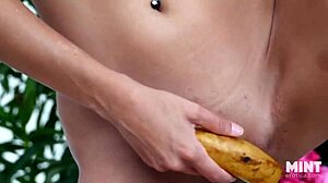 horny talia mint plays with banana!