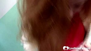 Amateur redhead takes pecker on camera