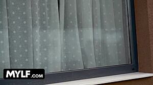 Beautiful MILF In Bikini Seduces Boy Next Door, Gets Cum On Face By Pool