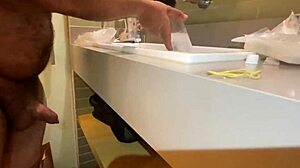 I am increasing my friend's huge cock, then sticking a bottle in her pussy