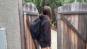 busty teen 18+ raina rae's first footjob leads to piledriver