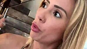 french blonde amateur is laid at home, gets assfucked and cumshot on big tits