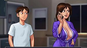 Hey in Summertime Saga 4 we're watching sexy Jamie in the shower