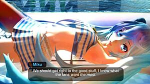 i'm fingering miku in this wet photoshoot by the pool, teasing her in anime hentai
