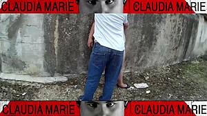 trying impossible positions to lick fat pussy on street, loving the juices