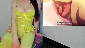 Her friend with huge tits can't resist the temptation in this hentai