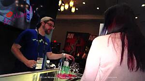 Lexi Mansfield walks the AVN Expo 2020 as the girl next door in lingerie.