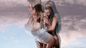 Big tits busty lesbian girls fuck in anime 3d hentai!