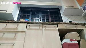 wife washes dishes naked, husband can't resist and fucks her right there