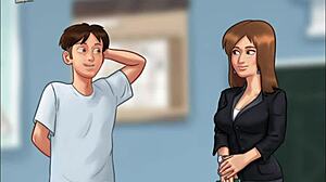 Hey in Summertime Saga 4 we're watching sexy Jamie in the shower