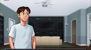 Hey in Summertime Saga 4 we're watching sexy Jamie in the shower