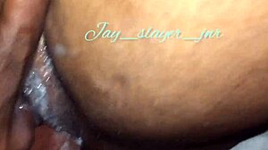 Creamy Ebony Pussy Creams In Prone Bone And Deep Doggy!