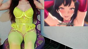 Her friend with huge tits can't resist the temptation in this hentai