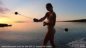 I love watching nude fire dancing on the beach at sunset