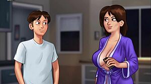 Hey in Summertime Saga 4 we're watching sexy Jamie in the shower