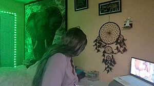 Naejae rubs pussy watching lesbian porn 😏