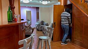 Sneaky blowjob with neighbor's boyfriend for hot ass