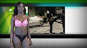 check out this brunette stripping naked with ripped clothes