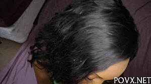 Blowjob contest with beautiful teen sucking rough