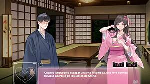 Hentai game twist with wife banging in front of husband at onsen.