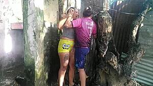 i take a bath and my neighbor can't resist staring at my naked body and grabbing my ass 😏