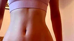 Horny petite shaved pussy fingering and masturbation