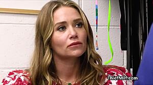 Milf Suspect Moans Loud While Riding Officer's Hard Cock at Work