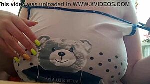 Oops, shy stepsister flashes big tits on cam!