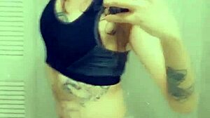 Look at this miniskirt tranny showing her cock.