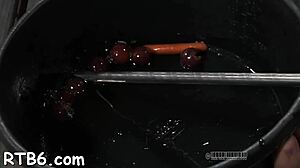 The marvelous babe enjoys painful nipple play