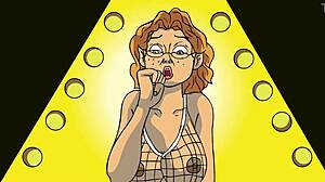 Pawg stripper in cartoon anime gets into trouble with ripped clothes