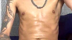 Slum guy jerks off alone after horny party night