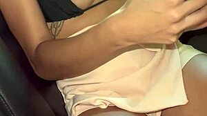 i feel so excited recording my friend doing webcam in her car outdoors