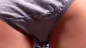 blonde girl wets her panties unexpectedly