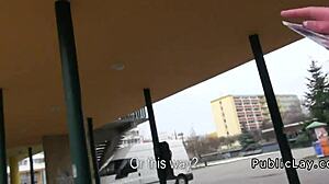 Natural euro amateur picks up and sucks monster cock before fucking nude in public.